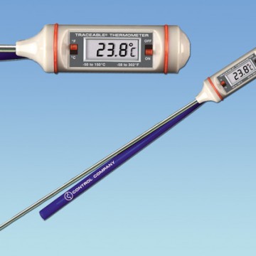 Thermometer, Traceable, Digital, Temperature Range: -58 to 572°F, 11-3/8" Stem, Calibrated
