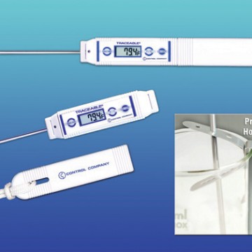 Thermometer, Traceable, Digital, Waterproof, Lab and Field, Concrete Thermometer, -58°F to 572°F, -50°C  to 300°C, Calibrated