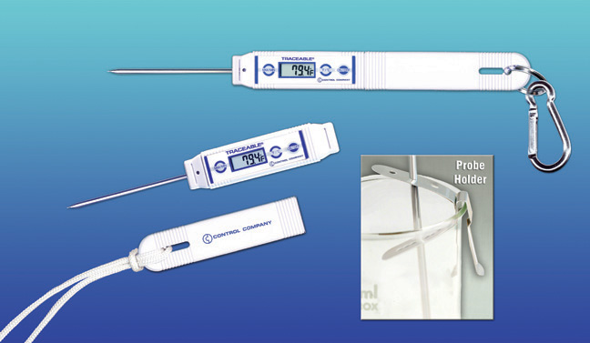 Thermometer, Traceable, Digital, Waterproof, Lab and Field, Concrete  Thermometer, -58°F to 572°F, -50°C to 300°C, Calibrated